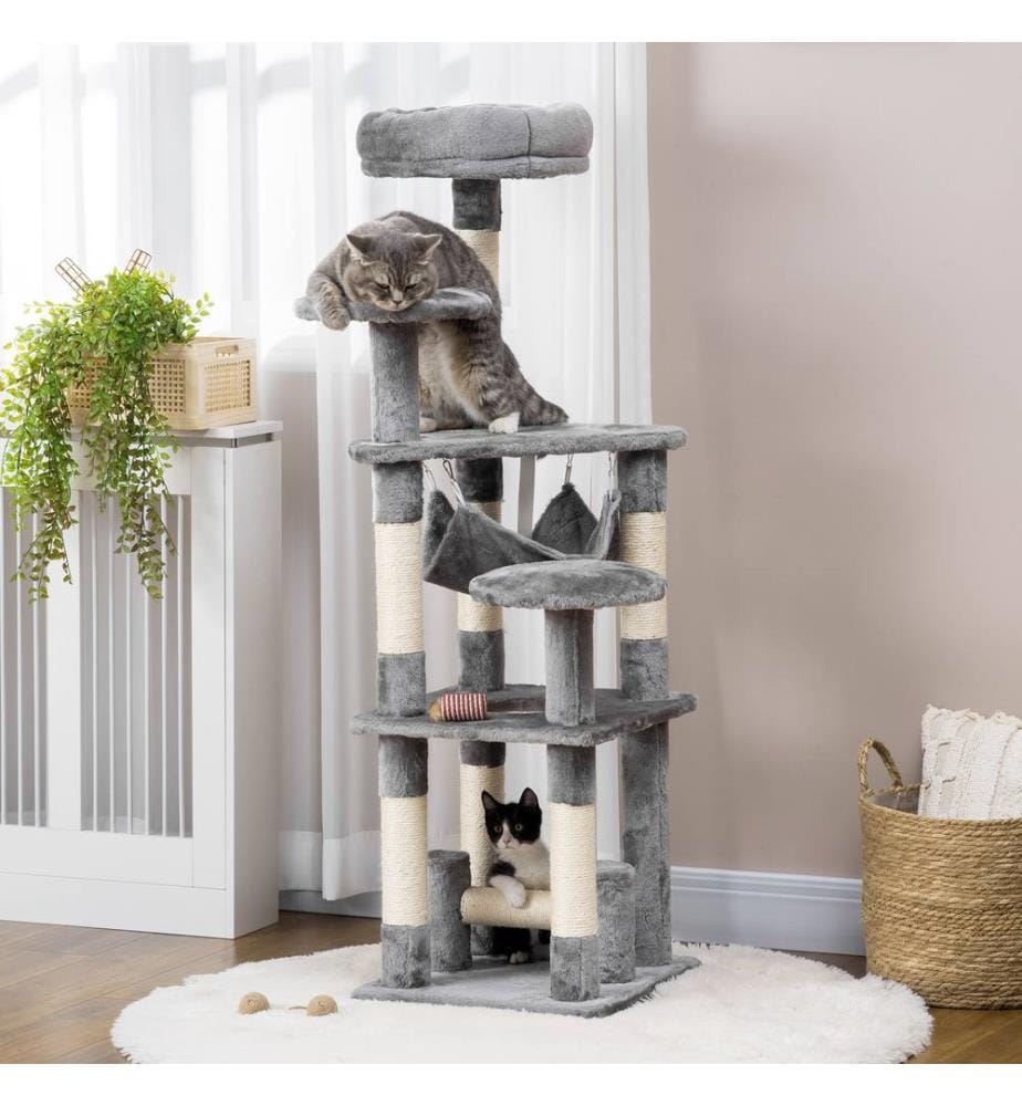 Arbre à chat Tour de jeu pour chats Hamac L40xl40xH132 cm