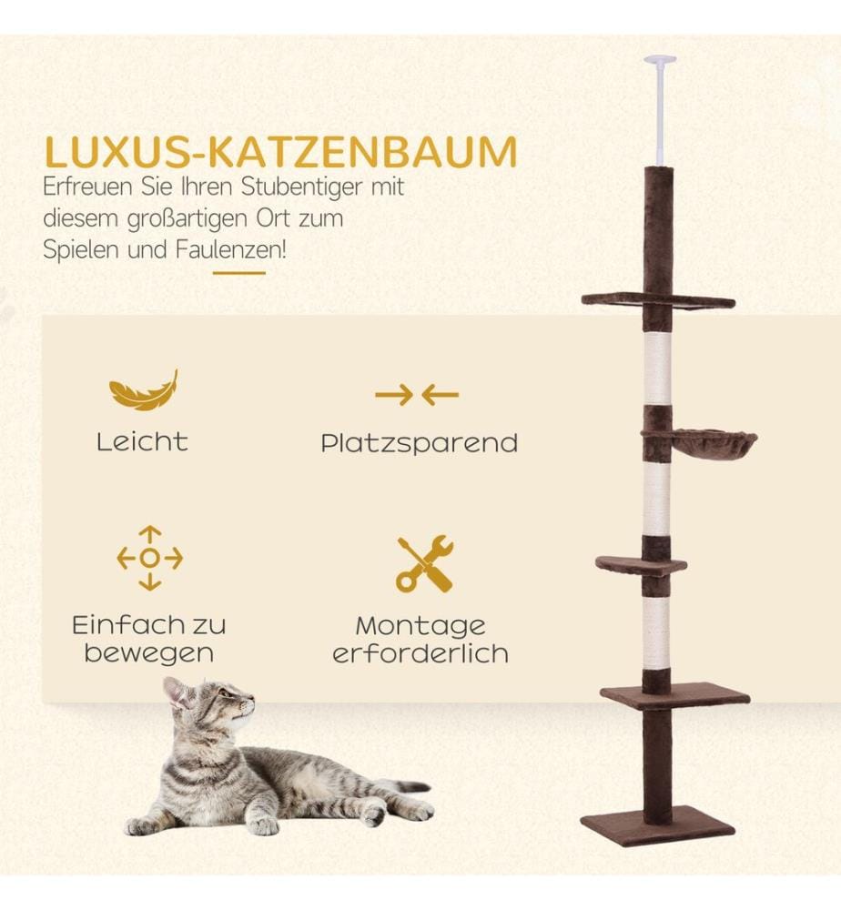 Cat tree ceiling-high height-adjustable 40x34x230-260 cm