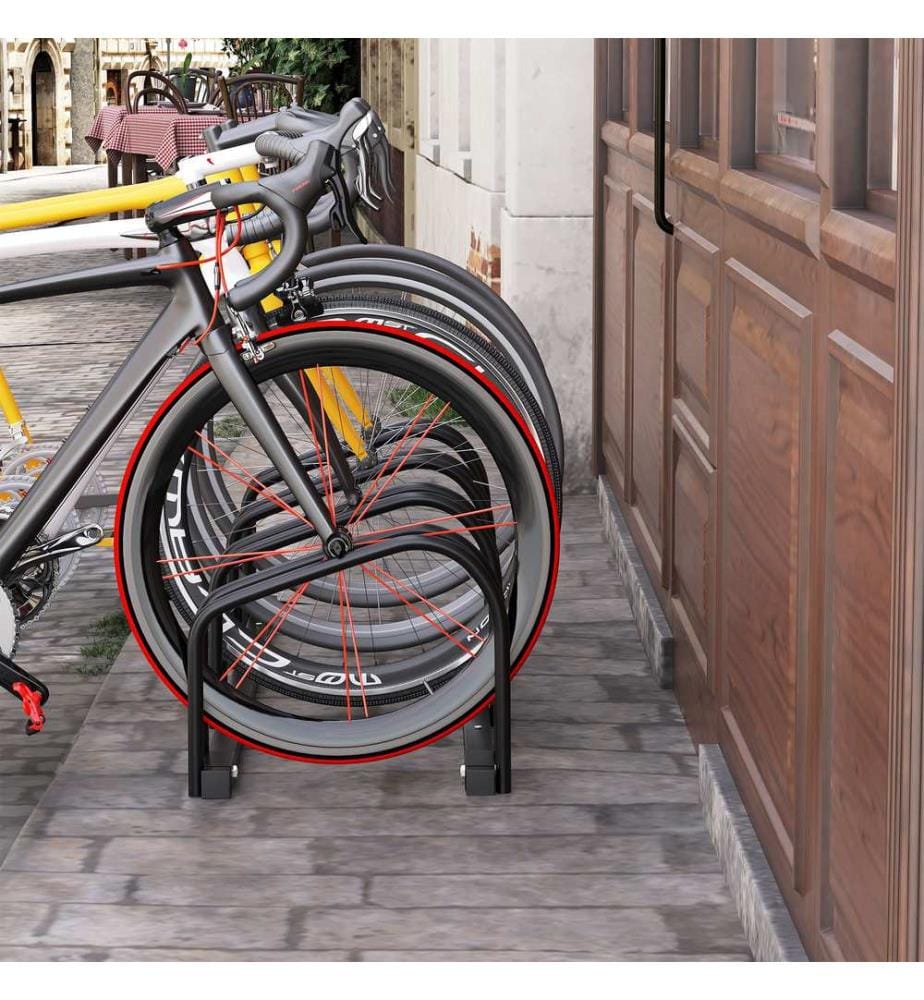 Supports à vélos Supports à vélos jusqu'à 5 vélos noir 145x33x27 cm