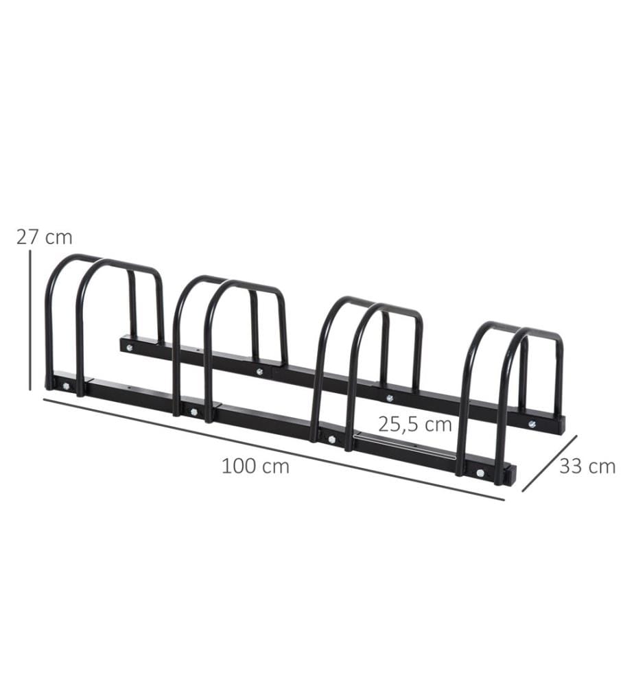 Supports à vélos Supports à vélos jusqu'à 5 vélos noir 145x33x27 cm