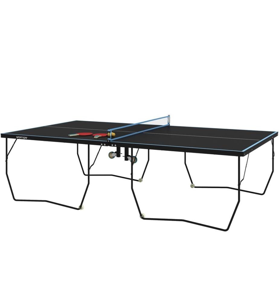 Tavolo da ping pong 274x152,5x76 cm con rete pieghevole e ruote