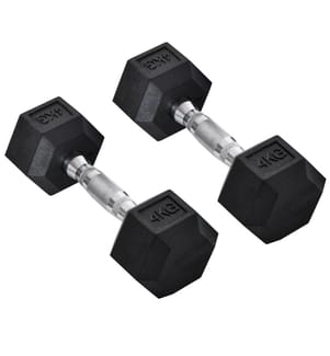 Gu mmihantel manubri esagonali 2x 4kg nero