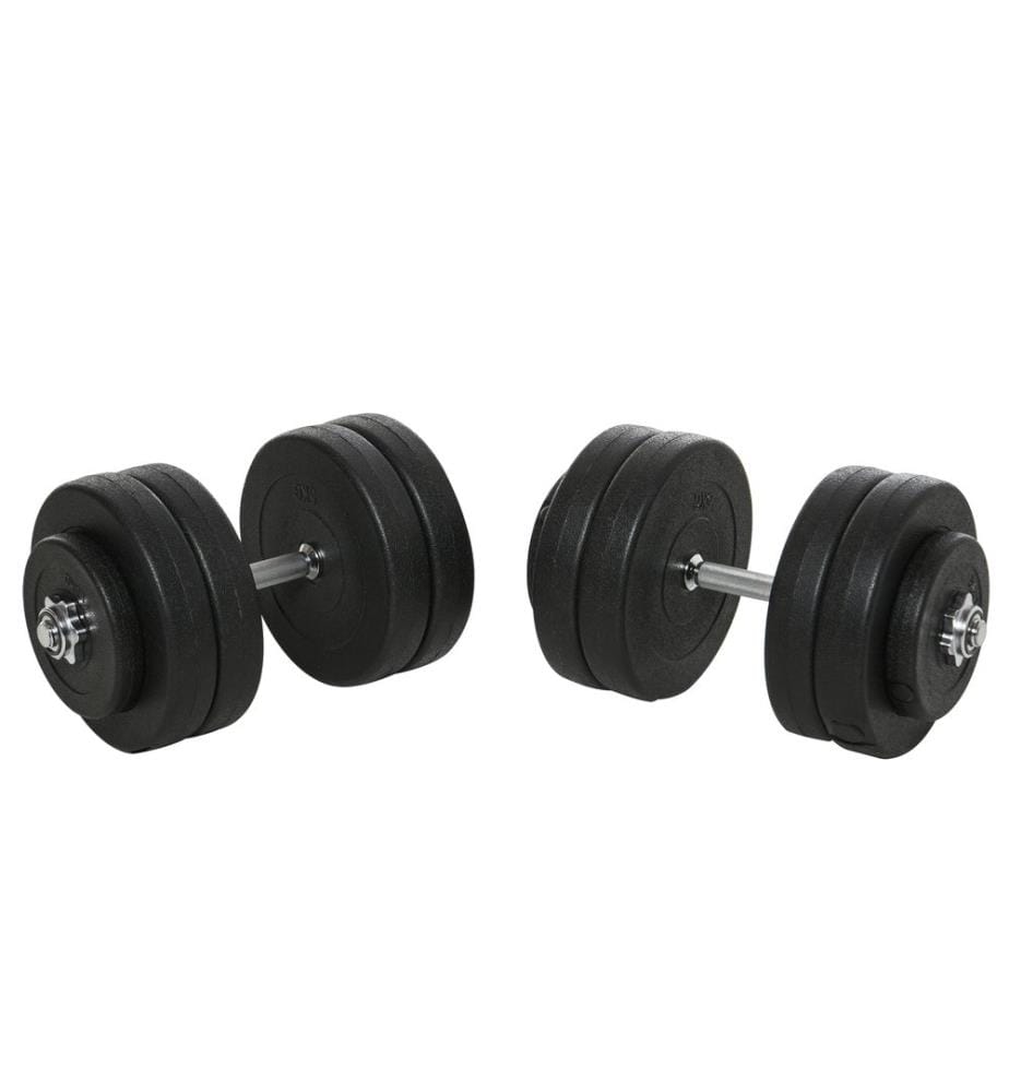 Ensemble d'haltères courts 50kg avec barres et poids