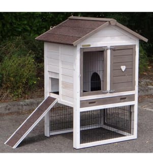 Clapier pour 2 lapins - Clapier Prestige small White