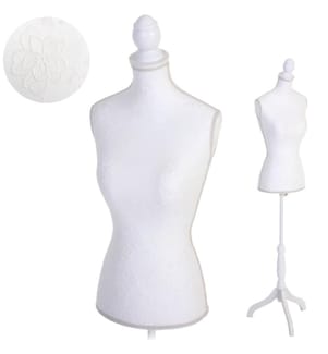 Schneiderpuppe weiblich Schaumstoff - Weiss mit Spitze