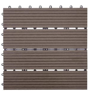 WPC Carreau de jardin Rhône aspect bois 1m2 Base coffee linear