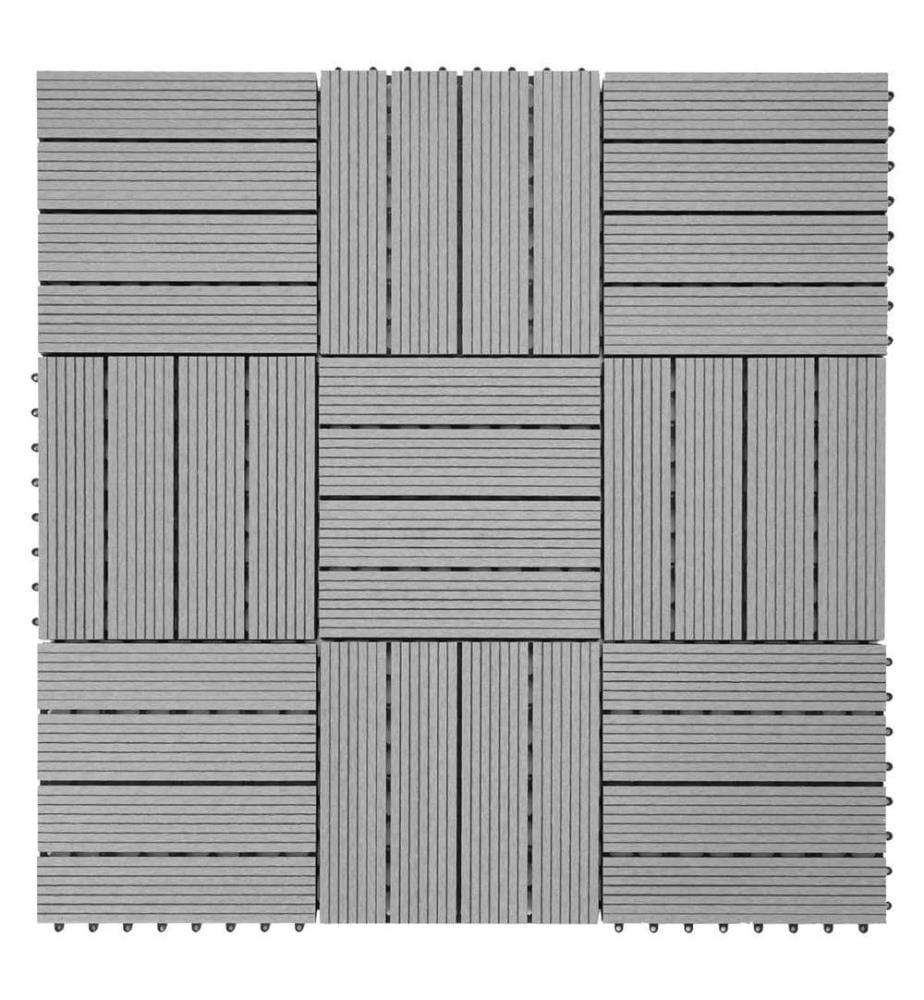 WPC Gartenfliese Rhone Holzoptik 1m2 Premium grau linear