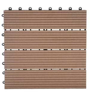 WPC Carreau de jardin Rhône aspect bois 1m2 Premium teck linéaire