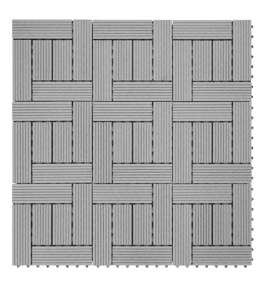 WPC Gartenfliese Rhone Holzoptik 1m2 Premium grau versetzt