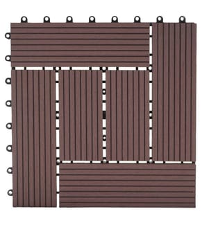WPC Carreau de jardin Rhône imitation bois 1m2 Premium coffee décalé