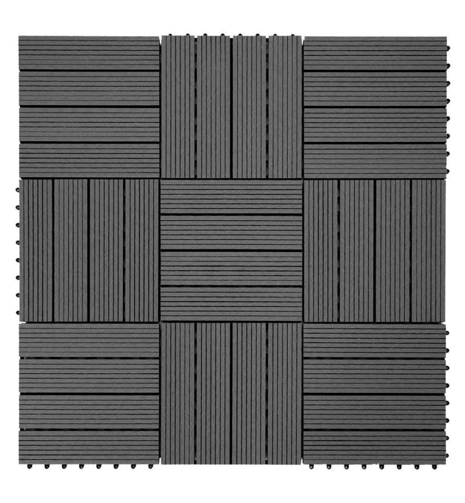 WPC Gartenfliese Rhone Holzoptik 1m2 Premium anthrazit linear