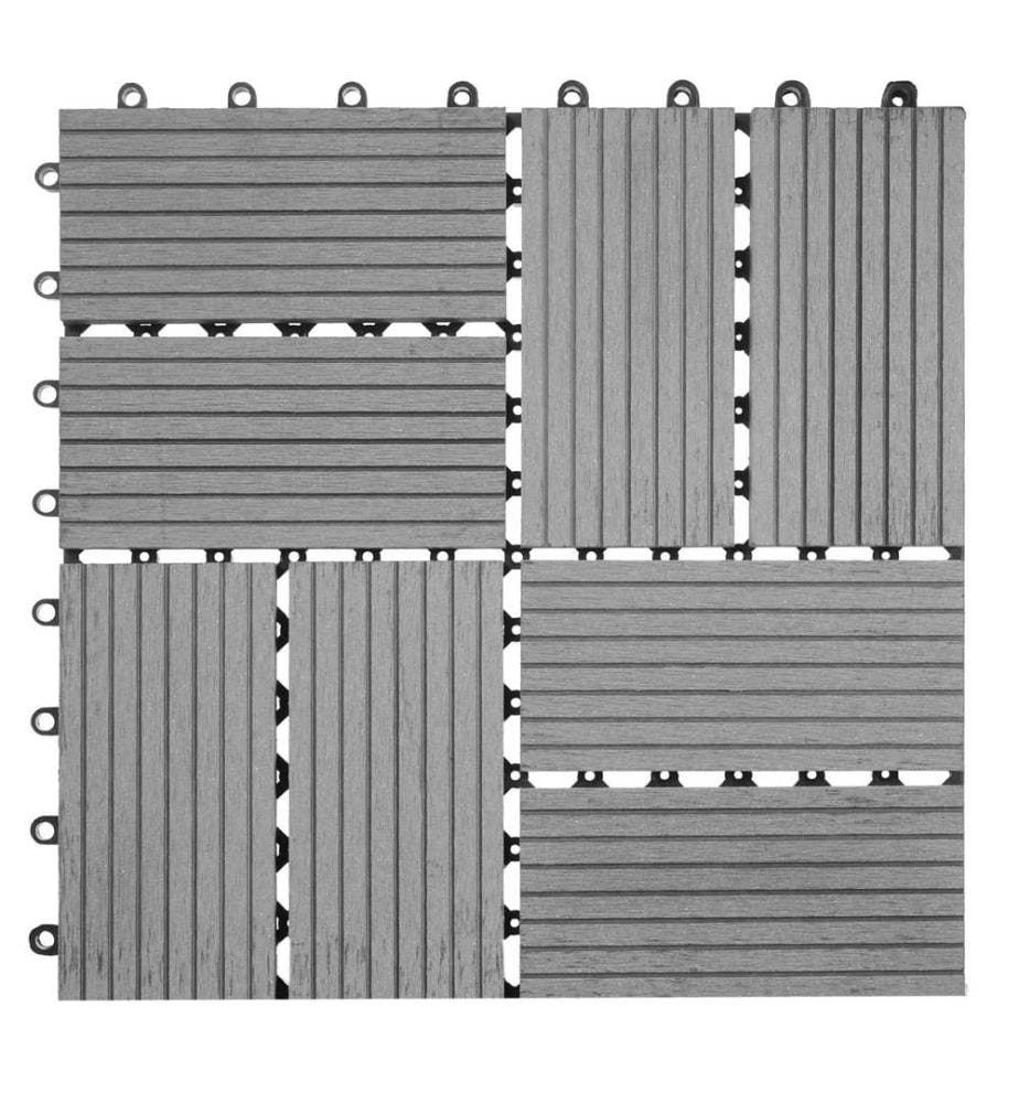 WPC Gartenfliese Rhone Holzoptik 1m2 Premium grau Vierecke