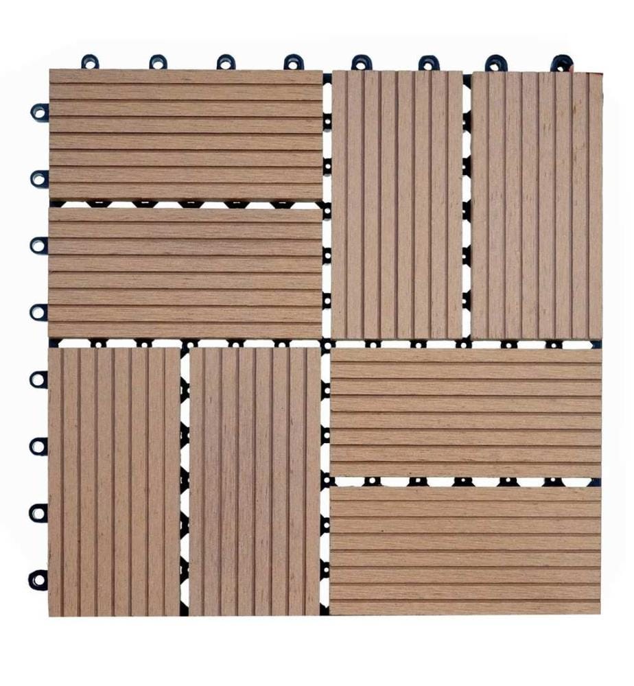 WPC Carreau de jardin Rhône aspect bois 1m2 Premium teck quadrilatère