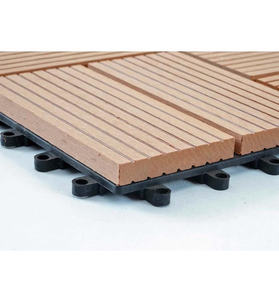 WPC Carreau de jardin Rhône aspect bois 1m2 Premium teck quadrilatère