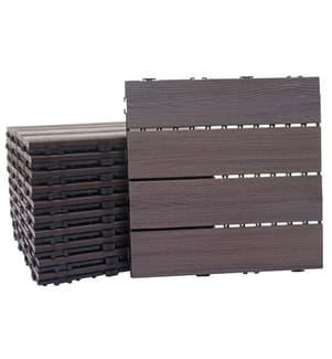 WPC Carreau de jardin 1m2 JAM-E20 aspect bois 11x chacun 30x30 cm