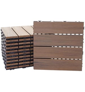 WPC Carreau de jardin 1m2 JAM-E20 aspect bois 11x chacun 30x30 cm
