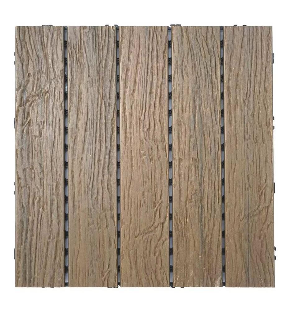 WPC Gartenfliese 1m2 JAM-E19 Holzoptik 4x je 50x50 cm