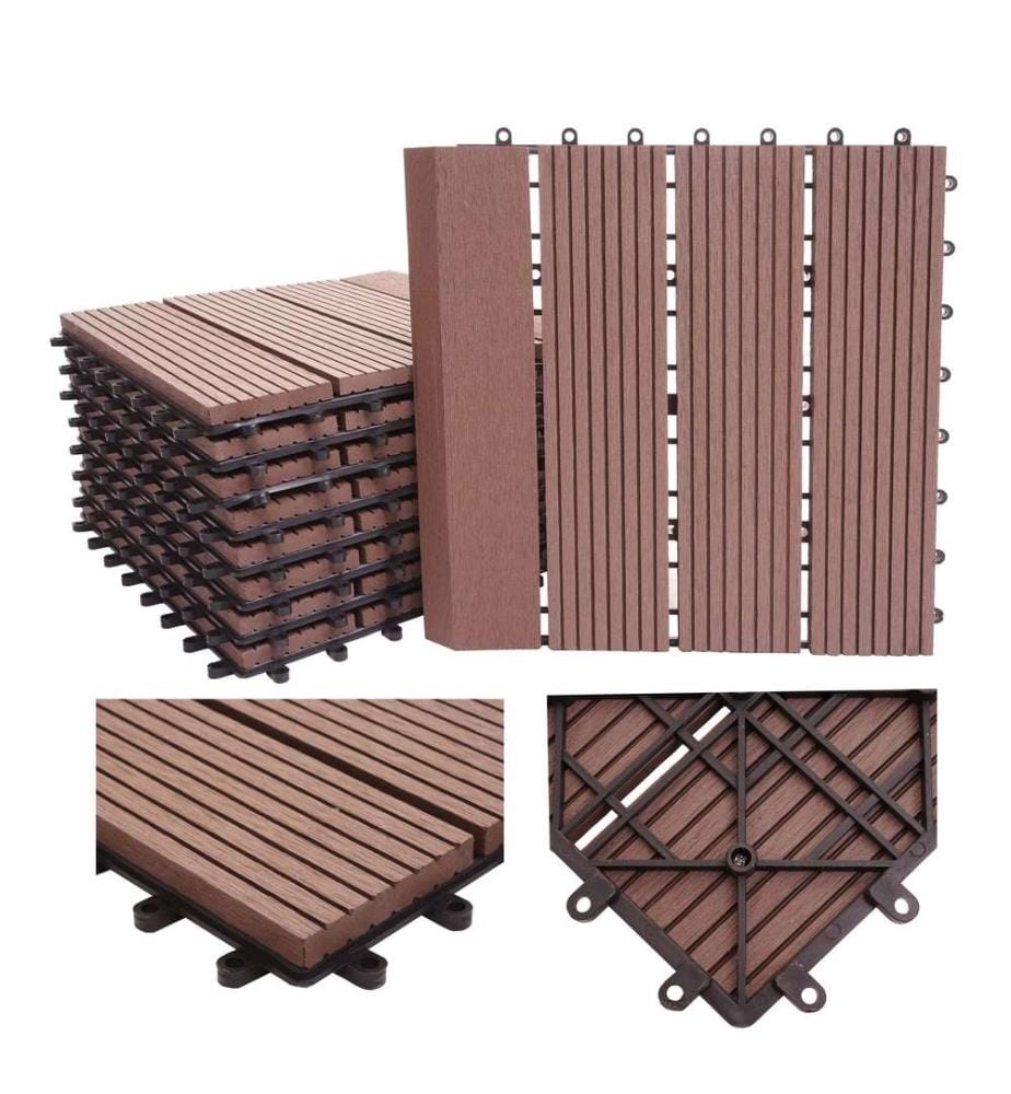 WPC Carreau de jardin Rhône Finition aspect bois 1m2 Premium vertical