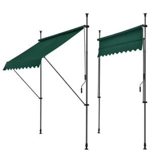 Small awning 300x120x200-300 cm without drilling Dark green