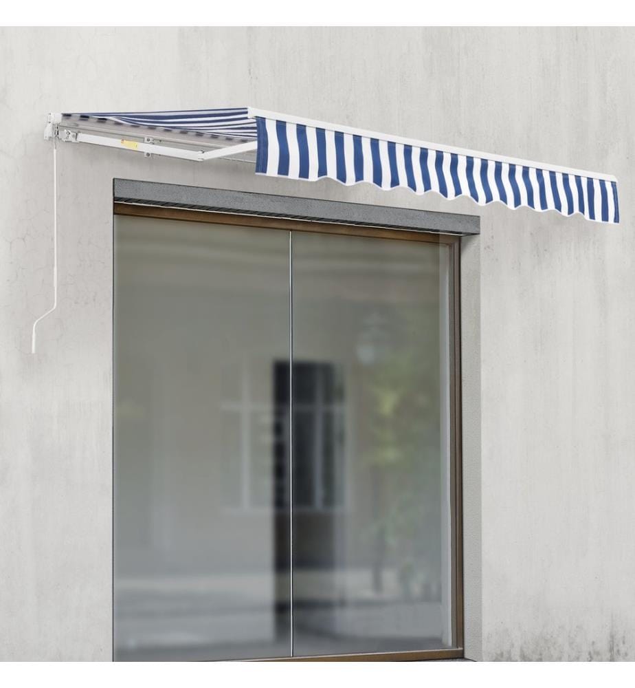 Bitonto 300x250 cm folding awning with hand crank Blue White