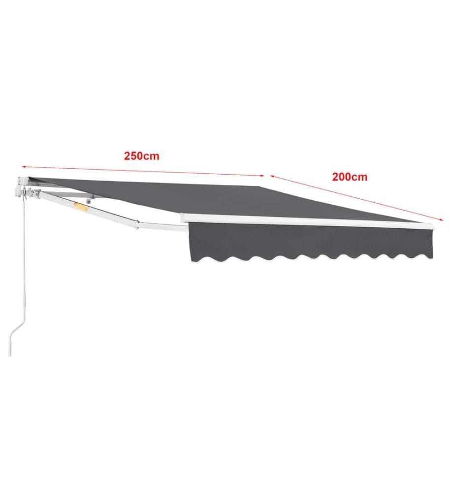 Bitonto 250x200 cm folding awning with hand crank dark gray