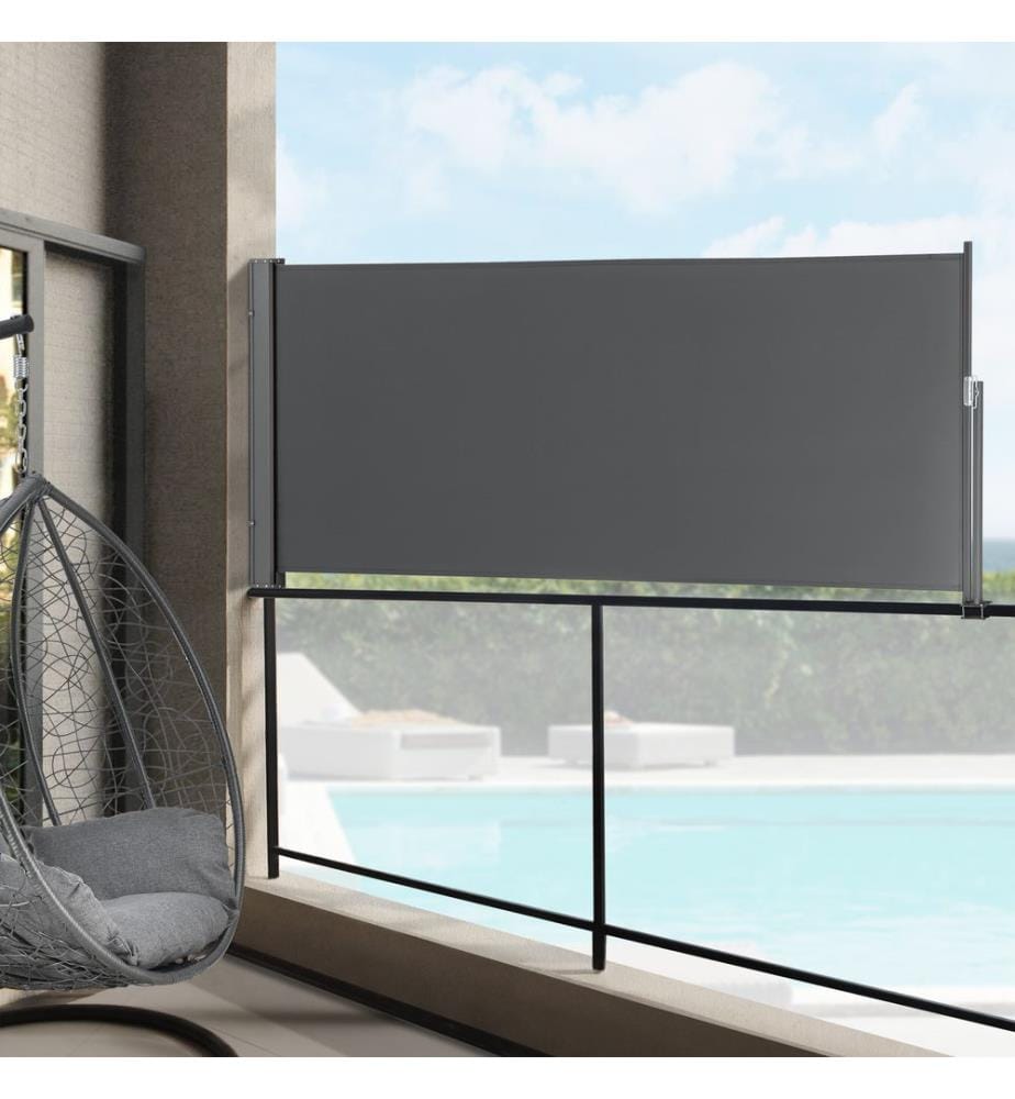 Seitenmarkise Mulhacén 140x300 cm Grau Sichtschutz