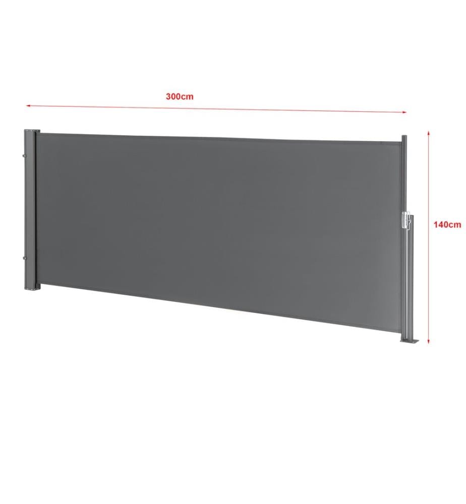 Seitenmarkise Mulhacén 140x300 cm Grau Sichtschutz