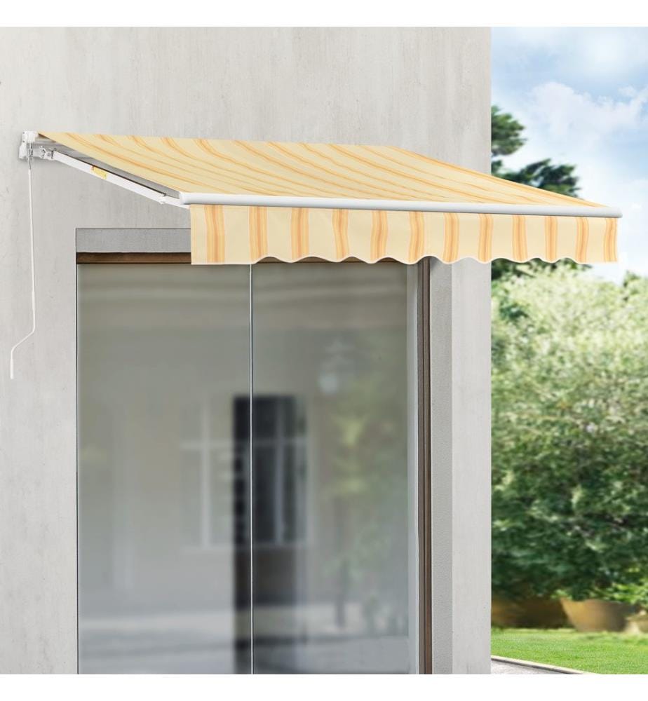 Bitonto 300x250 cm folding awning with hand crank Yellow White
