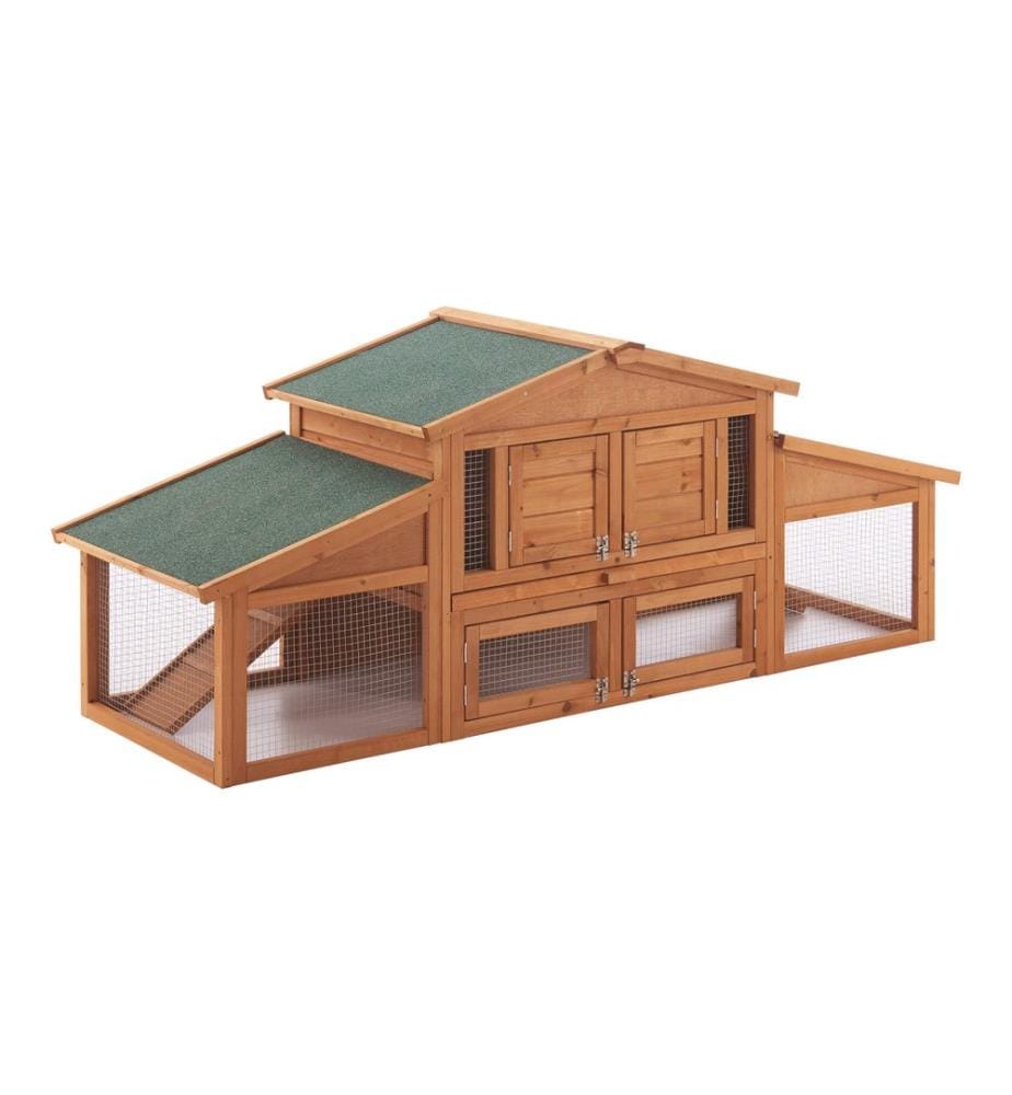 Clapier pour lapins Schmitten 72x180x62 cm bois de sapin