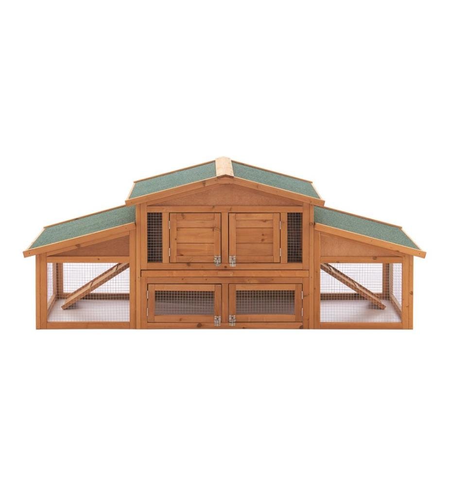 Clapier pour lapins Schmitten 72x180x62 cm bois de sapin