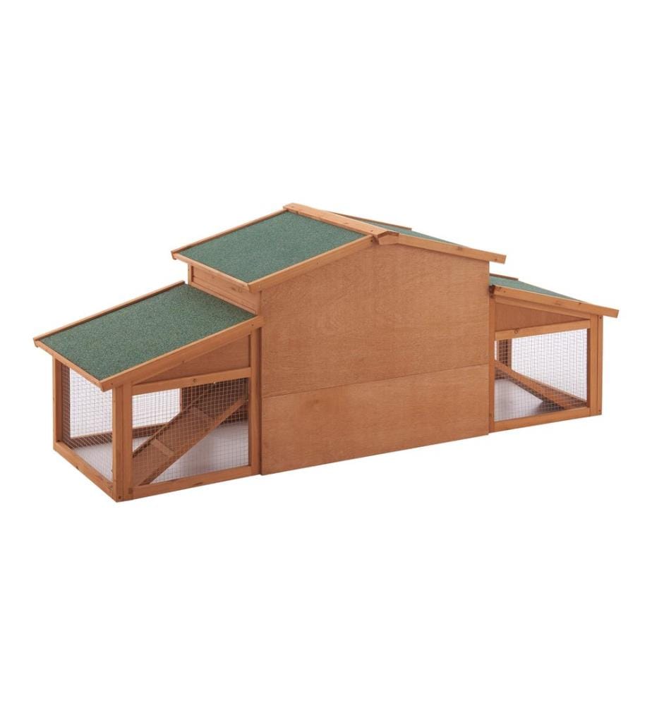 Clapier pour lapins Schmitten 72x180x62 cm bois de sapin