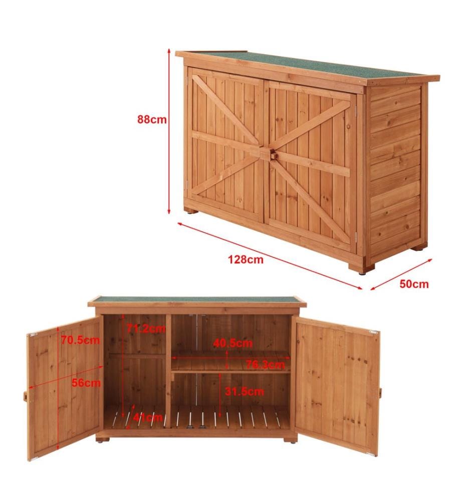 Geräteschrank Gartenhaus Kerteminde 88 x 128 x 50 cm Tannenholz
