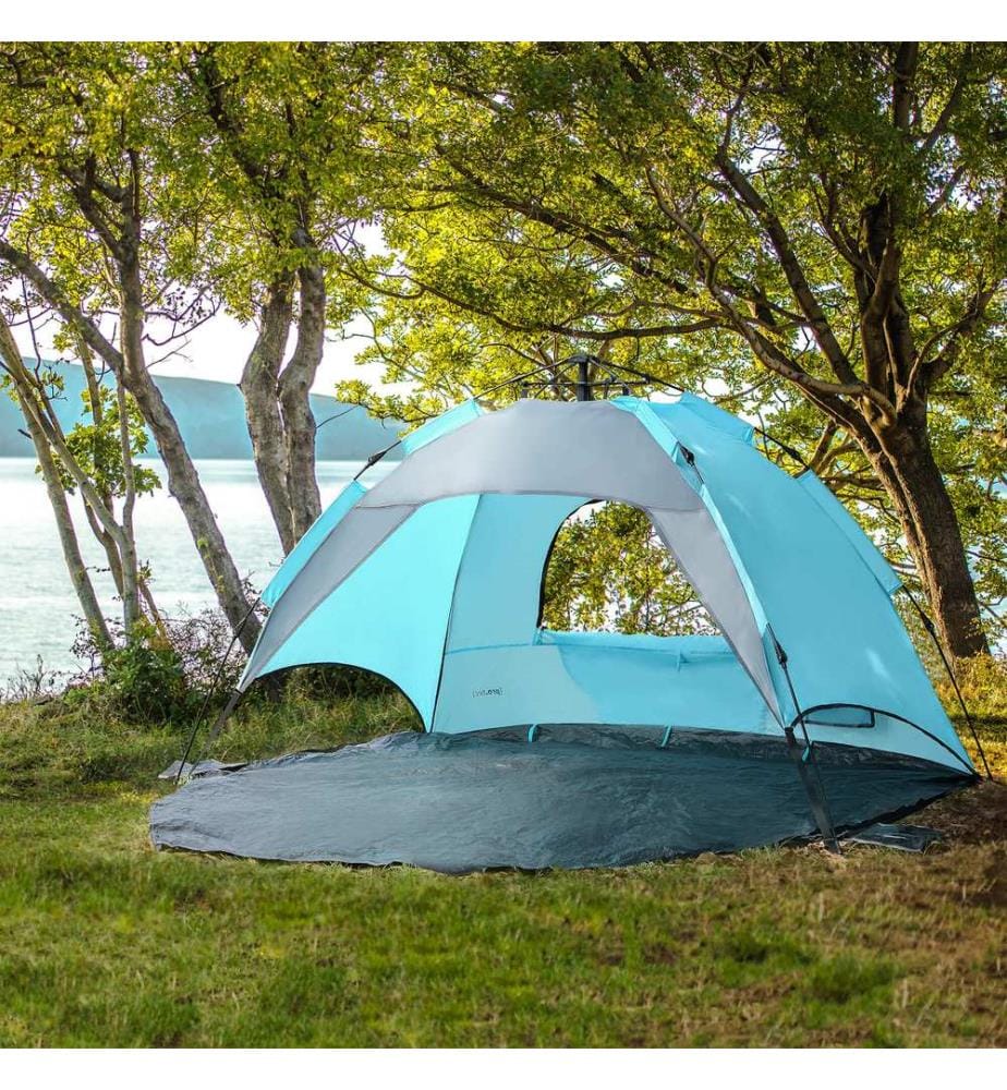Beach shell Mullsjö Pop Up beach tent 215x135x140 cm light blue
