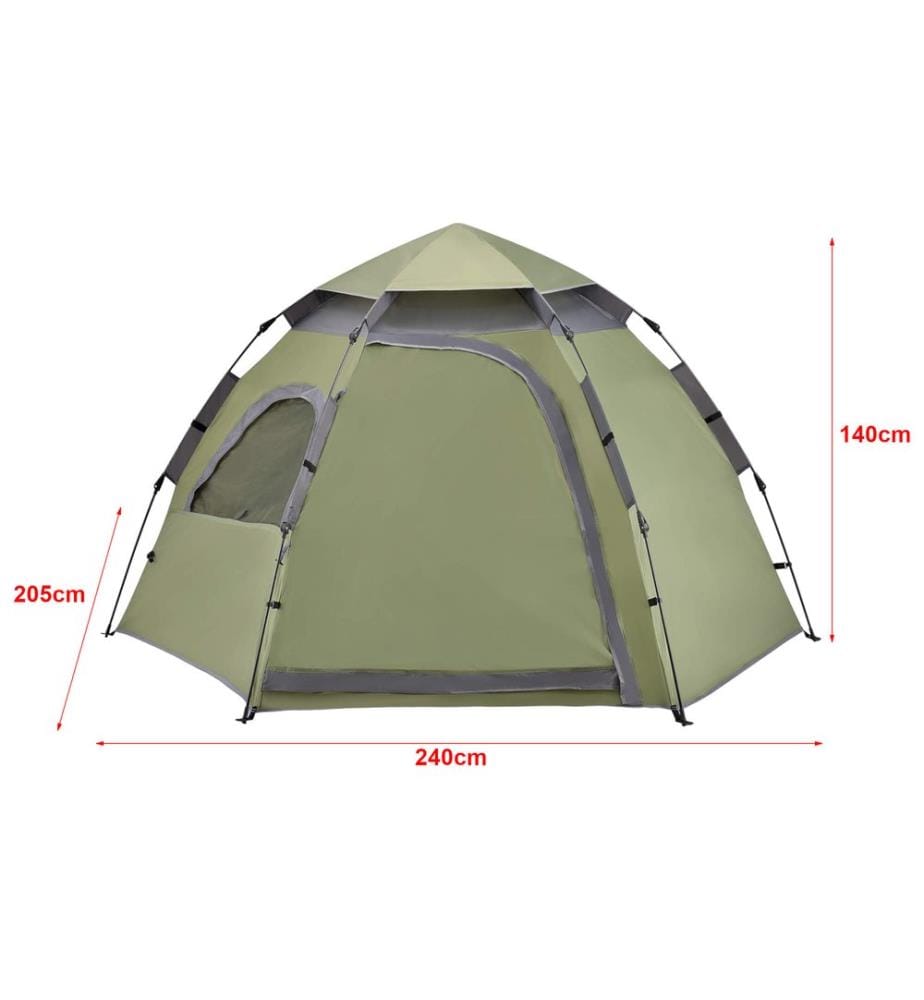Tente de camping Nybro Pop Up tente dôme 240x205x140 cm vert