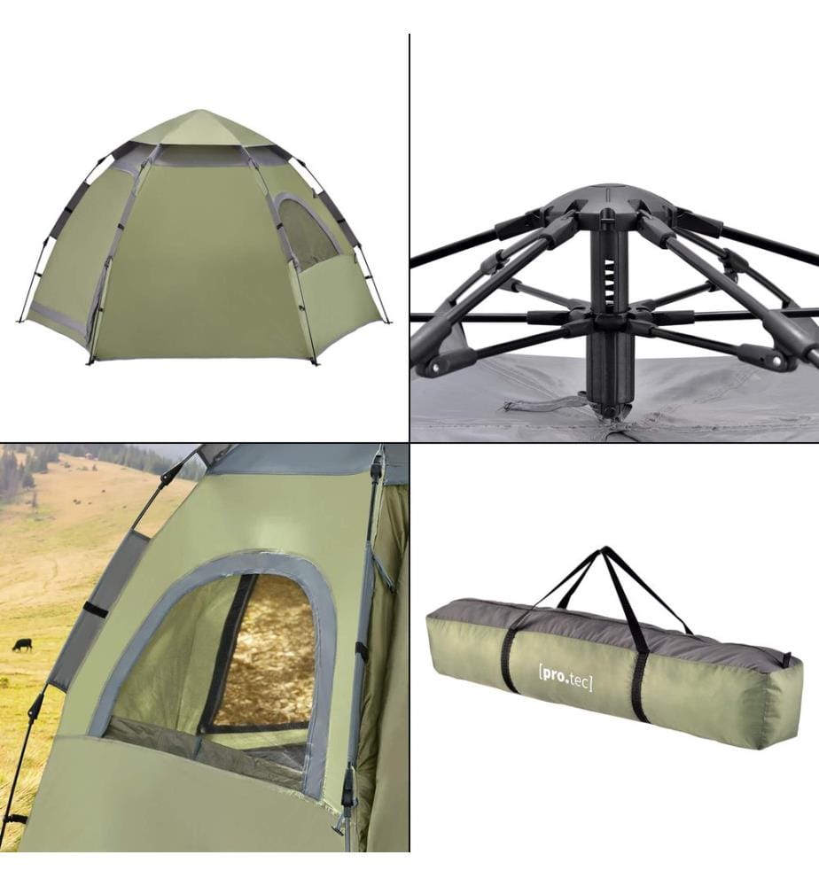 Tente de camping Nybro Pop Up tente dôme 240x205x140 cm vert