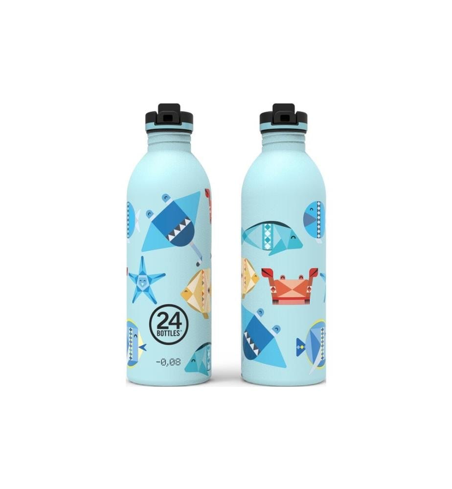 24BOTTLES - Gourde Urban avec couvercle de sport 500 ml, Sea Friends