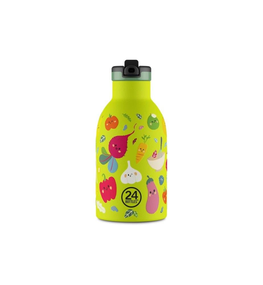 24BOTTLES - Bouteille isotherme Les amis de Veggie, 330 ml, Vert citron