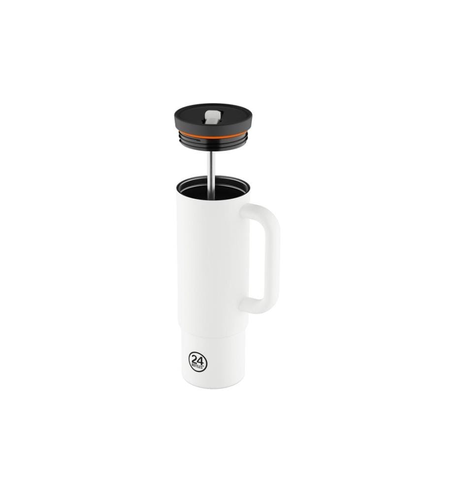 24BOTTLES - Thermobecher Straw Cup 800 ml, Weiss matt