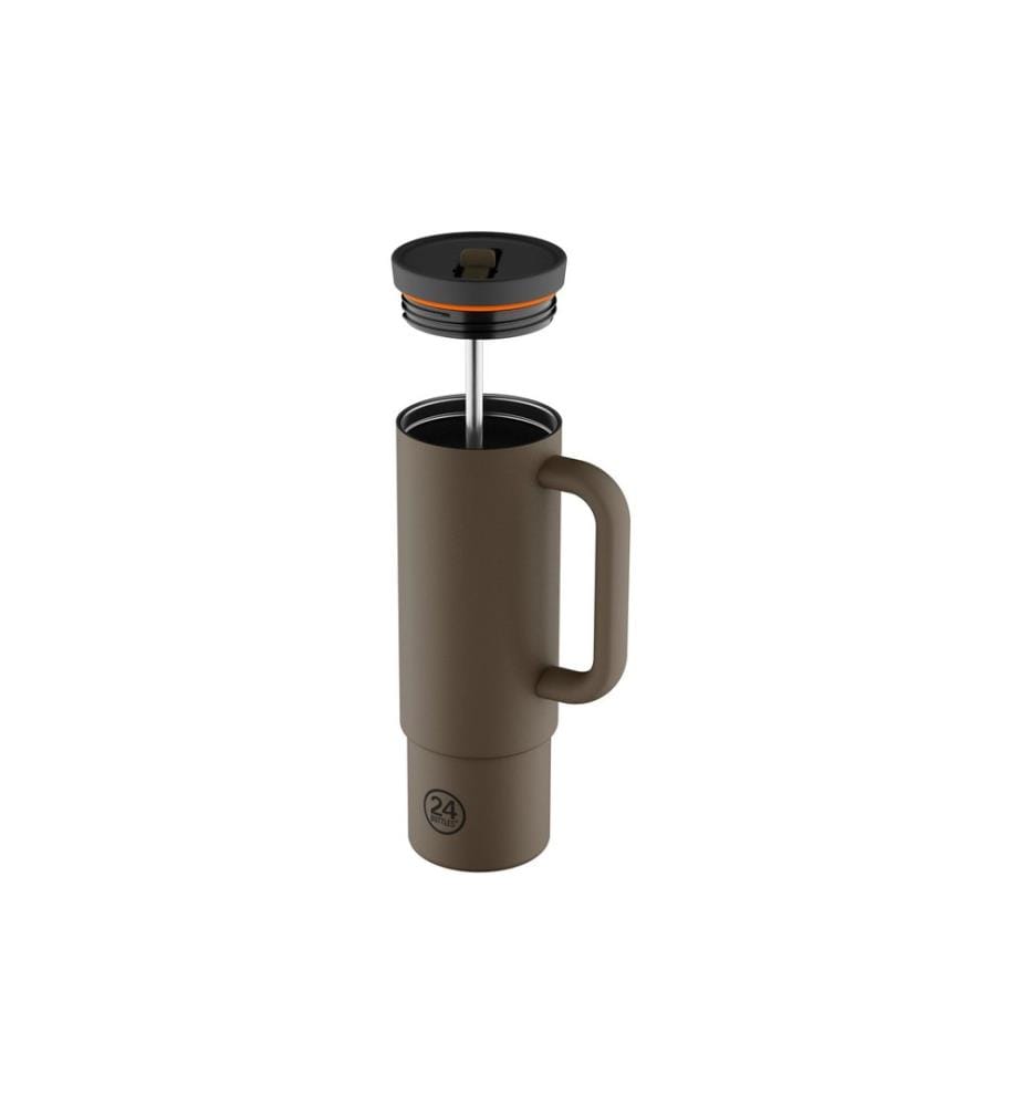 24BOTTLES - Thermobecher Straw Cup 800 ml, Braun