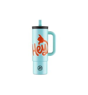 24BOTTLES - Thermobecher Straw Cup Hey! 800 ml, Blau