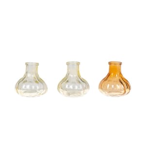 CHALET - Vasen-Set Stripes 3 Stück, 7 cm, Gelb