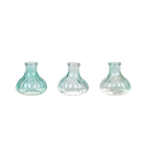 CHALET - Vasen-Set Stripes 3 Stück, 7 cm, Blau