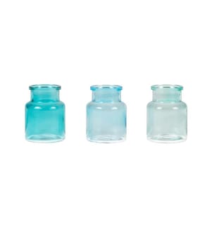 CHALET - Vasen-Set S 3 Stück, 7.5 cm, Blau