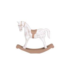CHALET - Figurine de Noël Cheval à bascule Blanc