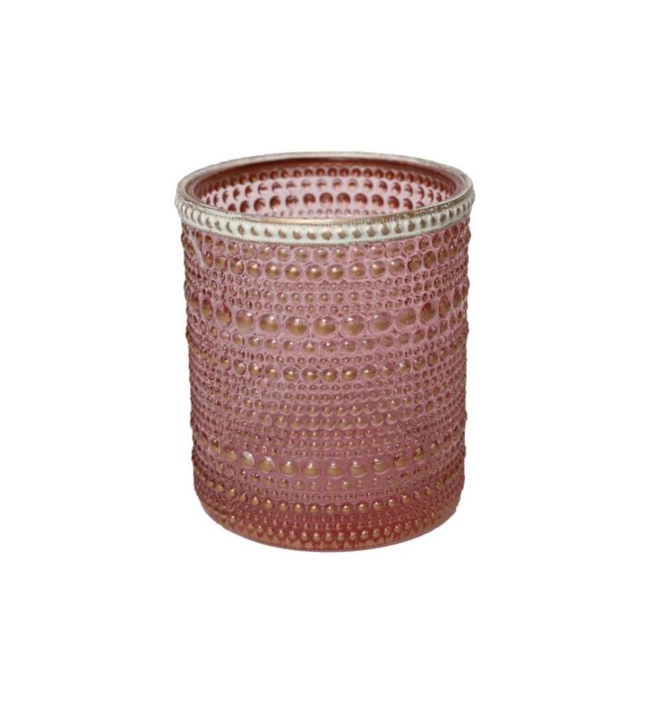 CHALET - Windlicht Lingan 12 cm, Glas, Rosa