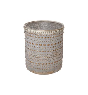 CHALET - Windlicht Lingan 12 cm, Glas, Weiss