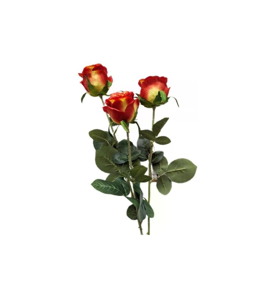 CHALET - Kunstblume Rosenbouqet 87 cm, Rot/Gelb