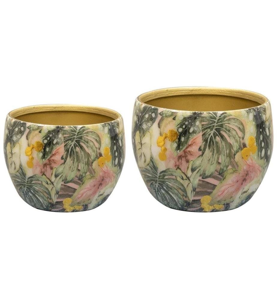 CHALET - Blumentopf Monstera mystery, 9 x 9 x 7 cm, 2er-Set