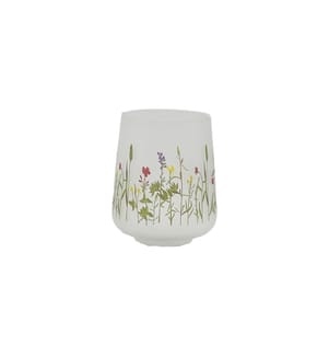 CHALET - Windlicht Wiesenblumen 16 cm, Weiss