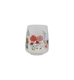 CHALET - Windlicht Sommerblumen L 16 cm, Weiss
